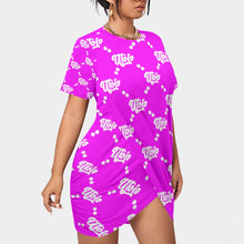 Load image into Gallery viewer, UTO IV Women’s Stacked Hem Dress With Short Sleeve(Plus Size)
