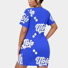 Load image into Gallery viewer, UTO IV Women’s Stacked Hem Dress With Short Sleeve(Plus Size)