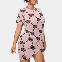 Load image into Gallery viewer, UTO IV Women’s Stacked Hem Dress With Short Sleeve(Plus Size)
