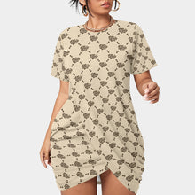 Load image into Gallery viewer, UTO IV Women’s Stacked Hem Dress With Short Sleeve(Plus Size)