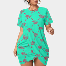 Load image into Gallery viewer, UTO IV Women’s Stacked Hem Dress With Short Sleeve(Plus Size)