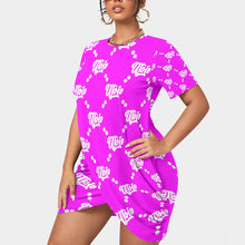 Load image into Gallery viewer, UTO IV Women’s Stacked Hem Dress With Short Sleeve(Plus Size)