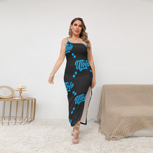 Load image into Gallery viewer, UTO IV Women's Oblique-Shoulder Exposure Dress With Side Split (Plus Size)