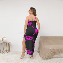 Load image into Gallery viewer, UTO IV Women's Oblique-Shoulder Exposure Dress With Side Split (Plus Size)
