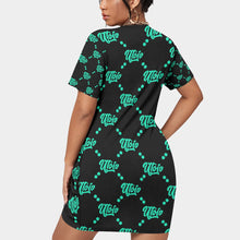 Load image into Gallery viewer, UTO IV Women’s Stacked Hem Dress With Short Sleeve(Plus Size)