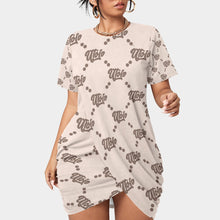 Load image into Gallery viewer, UTO IV Women’s Stacked Hem Dress With Short Sleeve(Plus Size)