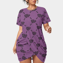Load image into Gallery viewer, UTO IV Women’s Stacked Hem Dress With Short Sleeve(Plus Size)