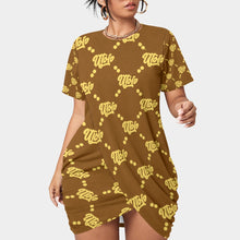 Load image into Gallery viewer, UTO IV Women’s Stacked Hem Dress With Short Sleeve(Plus Size)