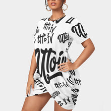 Load image into Gallery viewer, UTO IV Women’s Stacked Hem Dress With Short Sleeve(Plus Size)