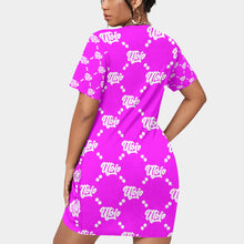 Load image into Gallery viewer, UTO IV Women’s Stacked Hem Dress With Short Sleeve(Plus Size)