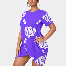 Load image into Gallery viewer, UTO IV Women’s Stacked Hem Dress With Short Sleeve(Plus Size)