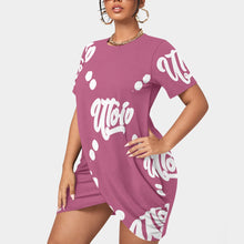 Load image into Gallery viewer, UTO IV Women’s Stacked Hem Dress With Short Sleeve(Plus Size)