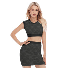 Load image into Gallery viewer, UTO IV "Midnight" Women's Collarless V Collar Vest Skirt Suit
