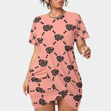 Load image into Gallery viewer, UTO IV Women’s Stacked Hem Dress With Short Sleeve(Plus Size)