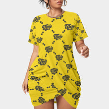 Load image into Gallery viewer, UTO IV Women’s Stacked Hem Dress With Short Sleeve(Plus Size)