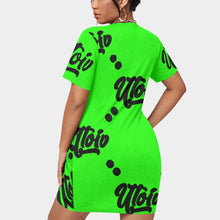 Load image into Gallery viewer, UTO IV Women’s Stacked Hem Dress With Short Sleeve(Plus Size)