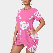Load image into Gallery viewer, UTO IV Women’s Stacked Hem Dress With Short Sleeve(Plus Size)