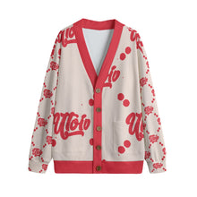Load image into Gallery viewer, UTO IV "Cheesecake" Unisex V-neck Knitted Fleece Cardigan With Button Closure