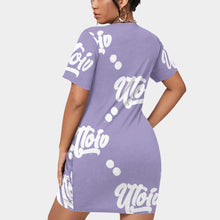 Load image into Gallery viewer, UTO IV Women’s Stacked Hem Dress With Short Sleeve(Plus Size)