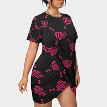Load image into Gallery viewer, UTO IV Women’s Stacked Hem Dress With Short Sleeve(Plus Size)