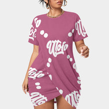 Load image into Gallery viewer, UTO IV Women’s Stacked Hem Dress With Short Sleeve(Plus Size)