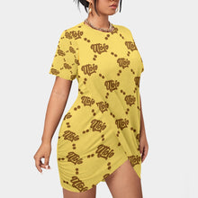Load image into Gallery viewer, UTO IV Women’s Stacked Hem Dress With Short Sleeve(Plus Size)