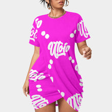 Load image into Gallery viewer, UTO IV Women’s Stacked Hem Dress With Short Sleeve(Plus Size)