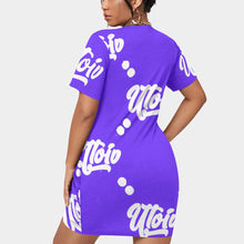 Load image into Gallery viewer, UTO IV Women’s Stacked Hem Dress With Short Sleeve(Plus Size)