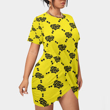 Load image into Gallery viewer, UTO IV Women’s Stacked Hem Dress With Short Sleeve(Plus Size)