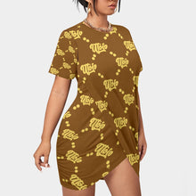 Load image into Gallery viewer, UTO IV Women’s Stacked Hem Dress With Short Sleeve(Plus Size)