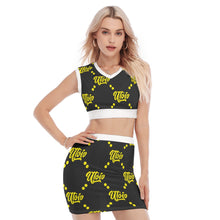 Load image into Gallery viewer, UTO IV "Eyelash Viper" Women's Collarless V Collar Vest Skirt Suit