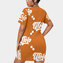 Load image into Gallery viewer, UTO IV Women’s Stacked Hem Dress With Short Sleeve(Plus Size)