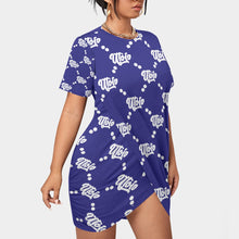 Load image into Gallery viewer, UTO IV Women’s Stacked Hem Dress With Short Sleeve(Plus Size)
