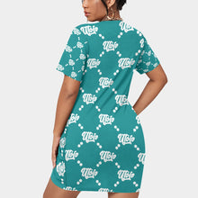Load image into Gallery viewer, UTO IV Women’s Stacked Hem Dress With Short Sleeve(Plus Size)