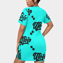 Load image into Gallery viewer, UTO IV Women’s Stacked Hem Dress With Short Sleeve(Plus Size)