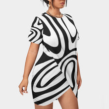 Load image into Gallery viewer, UTO IV Women’s Stacked Hem Dress With Short Sleeve(Plus Size)