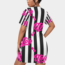 Load image into Gallery viewer, UTO IV Women’s Stacked Hem Dress With Short Sleeve(Plus Size)