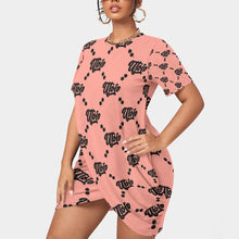 Load image into Gallery viewer, UTO IV Women’s Stacked Hem Dress With Short Sleeve(Plus Size)