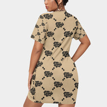 Load image into Gallery viewer, UTO IV Women’s Stacked Hem Dress With Short Sleeve(Plus Size)