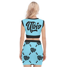 Load image into Gallery viewer, UTO IV Women's Collarless V Collar Vest Skirt Suit