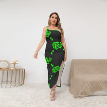 Load image into Gallery viewer, UTO IV Women's Oblique-Shoulder Exposure Dress With Side Split (Plus Size)