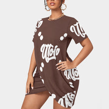 Load image into Gallery viewer, UTO IV Women’s Stacked Hem Dress With Short Sleeve(Plus Size)