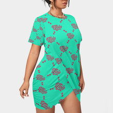 Load image into Gallery viewer, UTO IV Women’s Stacked Hem Dress With Short Sleeve(Plus Size)