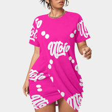 Load image into Gallery viewer, UTO IV Women’s Stacked Hem Dress With Short Sleeve(Plus Size)