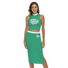 Load image into Gallery viewer, All-Over Print Women's Tank Top & Split High Skirt Set