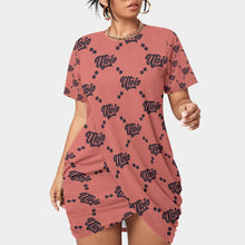 Load image into Gallery viewer, UTO IV Women’s Stacked Hem Dress With Short Sleeve(Plus Size)