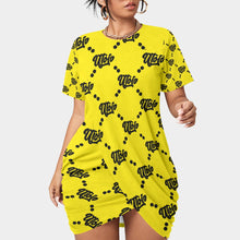 Load image into Gallery viewer, UTO IV Women’s Stacked Hem Dress With Short Sleeve(Plus Size)