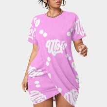 Load image into Gallery viewer, UTO IV Women’s Stacked Hem Dress With Short Sleeve(Plus Size)