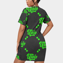 Load image into Gallery viewer, UTO IV Women’s Stacked Hem Dress With Short Sleeve(Plus Size)