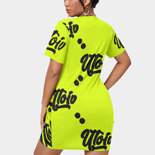 Load image into Gallery viewer, UTO IV Women’s Stacked Hem Dress With Short Sleeve(Plus Size)